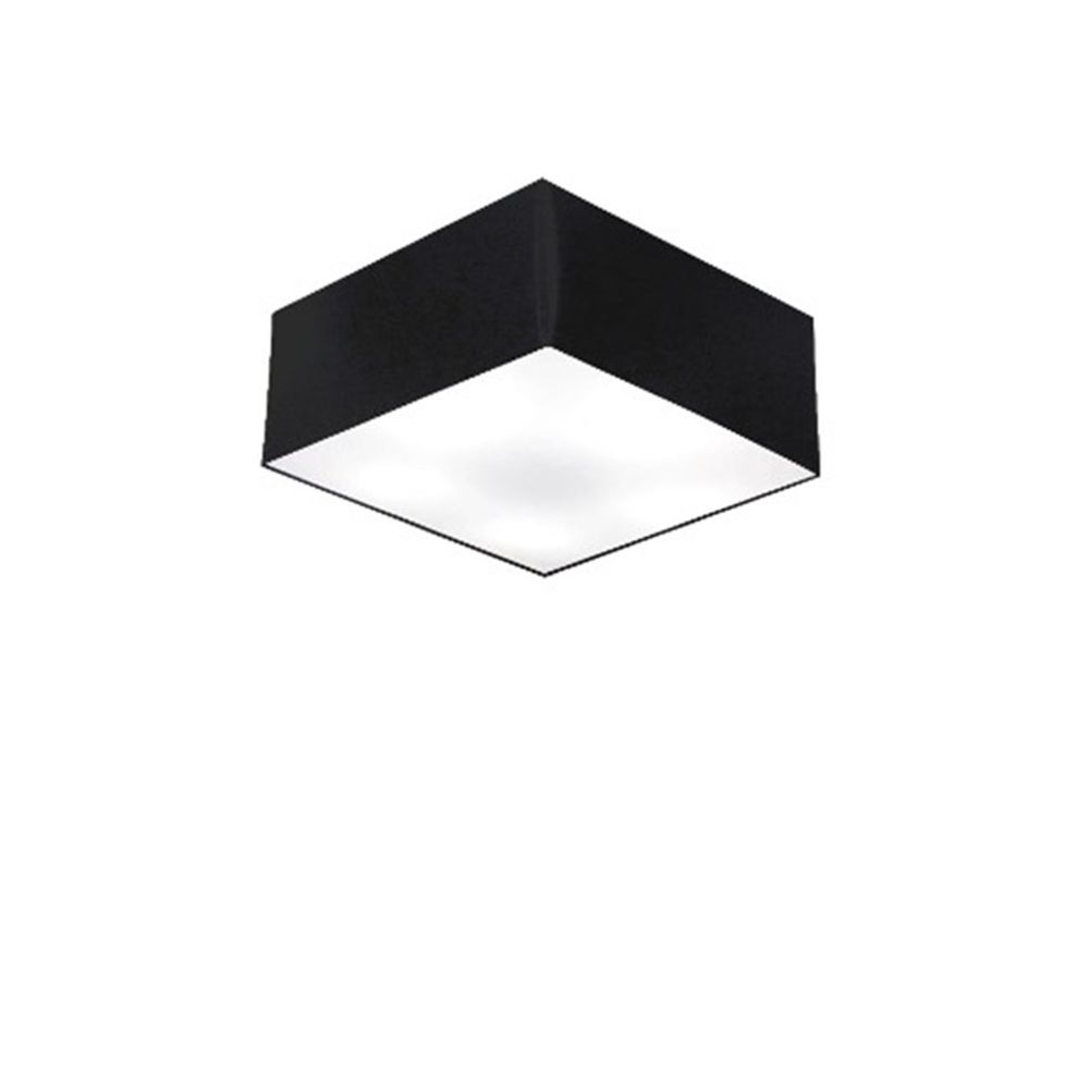 Plafon Quadrado Md-3000 Cúpula em Tecido 12/25x25cm Preto - Bivolt Plafon Quadrado Md-3000 Cúpula em Tecido 12/25x25cm Preto - Bivolt