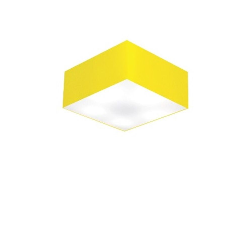 Plafon Quadrado Md-3000 Cúpula em Tecido 12/25x25cm Amarelo - Bivolt Plafon Quadrado Md-3000 Cúpula em Tecido 12/25x25cm Amarelo - Bivolt