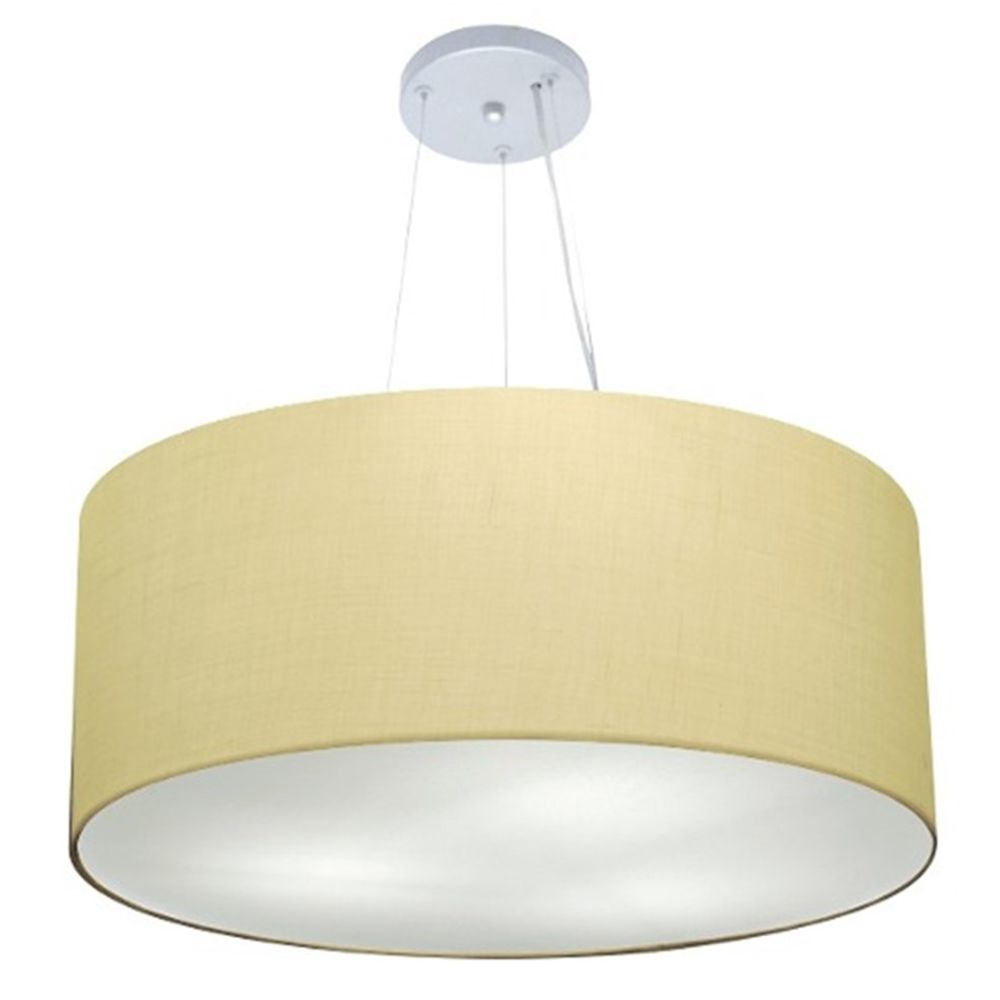 Pendente Cilíndrico Md-4135 Cúpula em Tecido 70x30cm Algodão Crú - Bivolt Pendente Cilíndrico Md-4135 Cúpula em Tecido 70x30cm Algodão Crú - Bivolt