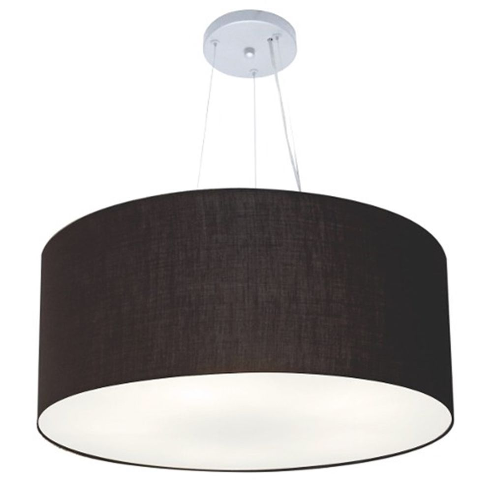 Pendente Cilíndrico Md-4135 Cúpula em Tecido 70x30cm Preto - Bivolt Pendente Cilíndrico Md-4135 Cúpula em Tecido 70x30cm Preto - Bivolt