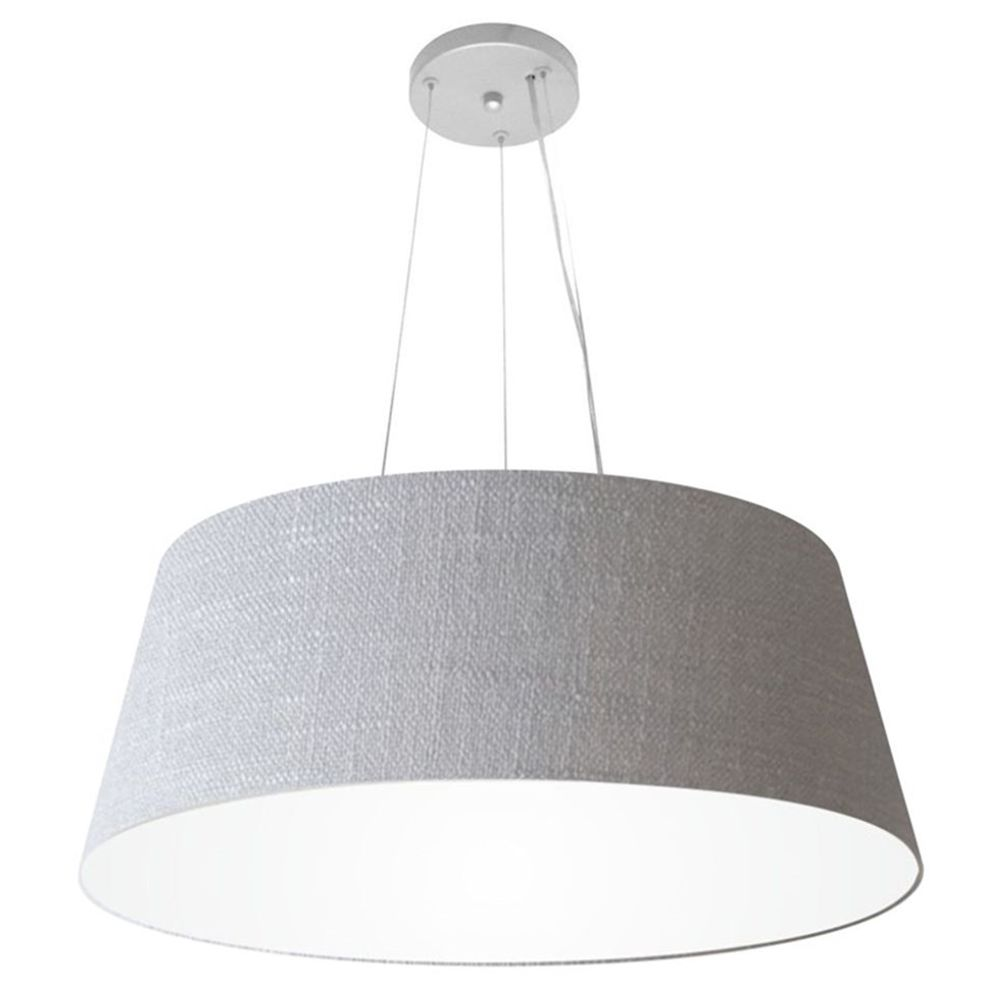 Pendente Cone Md-4002 Cúpula em Tecido 21-60x50cm Rústico Cinza - Bivolt Pendente Cone Md-4002 Cúpula em Tecido 21-60x50cm Rústico Cinza - Bivolt