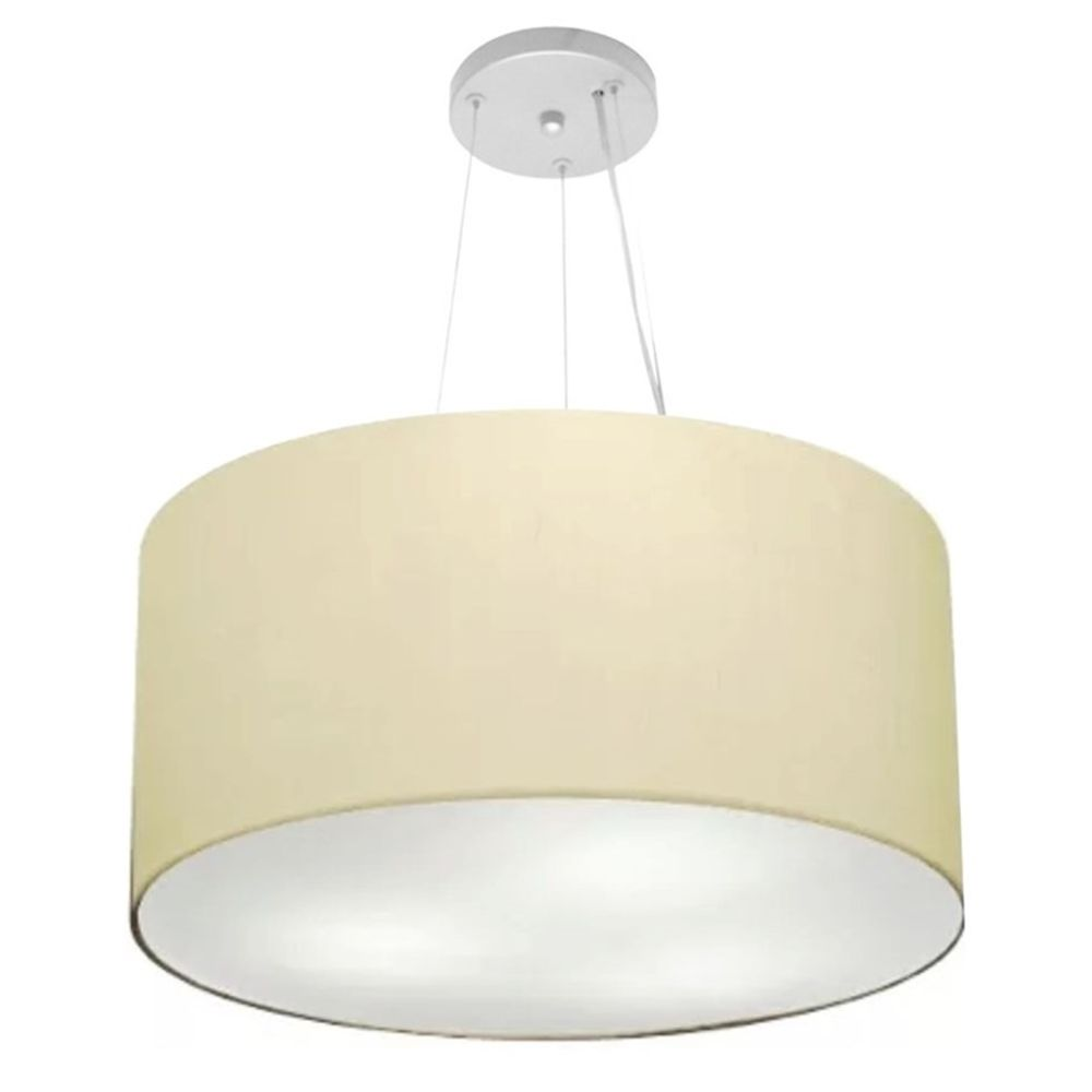 Pendente Cilíndrico Md-4189 Cúpula em Tecido 50x30cm Algodão Crú - Bivolt Pendente Cilíndrico Md-4189 Cúpula em Tecido 50x30cm Algodão Crú - Bivolt