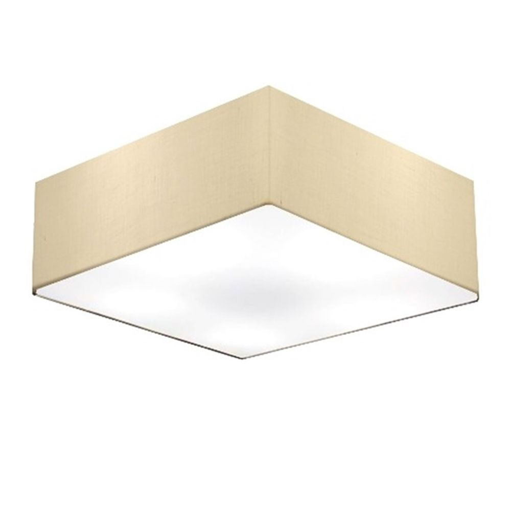 Plafon Quadrado Md-3051 Cúpula em Tecido 15/45x45cm Algodão Crú - Bivolt Plafon Quadrado Md-3051 Cúpula em Tecido 15/45x45cm Algodão Crú - Bivolt
