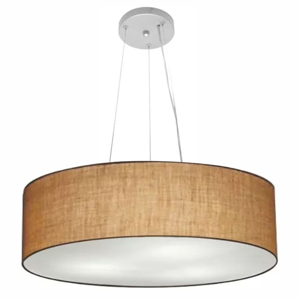 Pendente Cilíndrico Md-4190 Cúpula em Tecido 55x15cm Palha - Bivolt Pendente Cilíndrico Md-4190 Cúpula em Tecido 55x15cm Palha - Bivolt