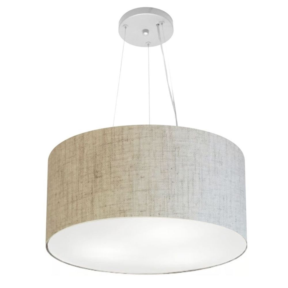 Pendente Cilíndrico Md-4186 Cúpula em Tecido 45x25cm Rústico Bege - Bivolt Pendente Cilíndrico Md-4186 Cúpula em Tecido 45x25cm Rústico Bege - Bivolt