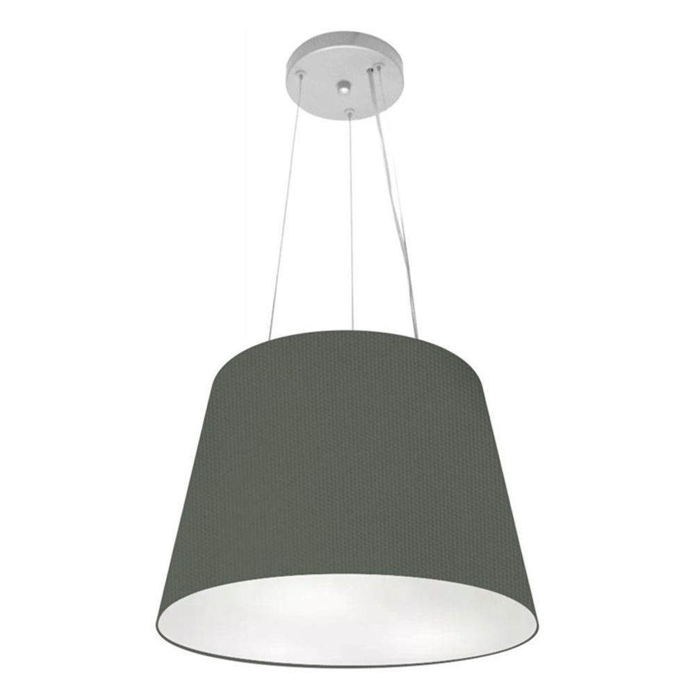 Pendente Cone Md-4152 Cúpula em Tecido 30/40x30cm Cinza Escuro - Bivolt Pendente Cone Md-4152 Cúpula em Tecido 30/40x30cm Cinza Escuro - Bivolt