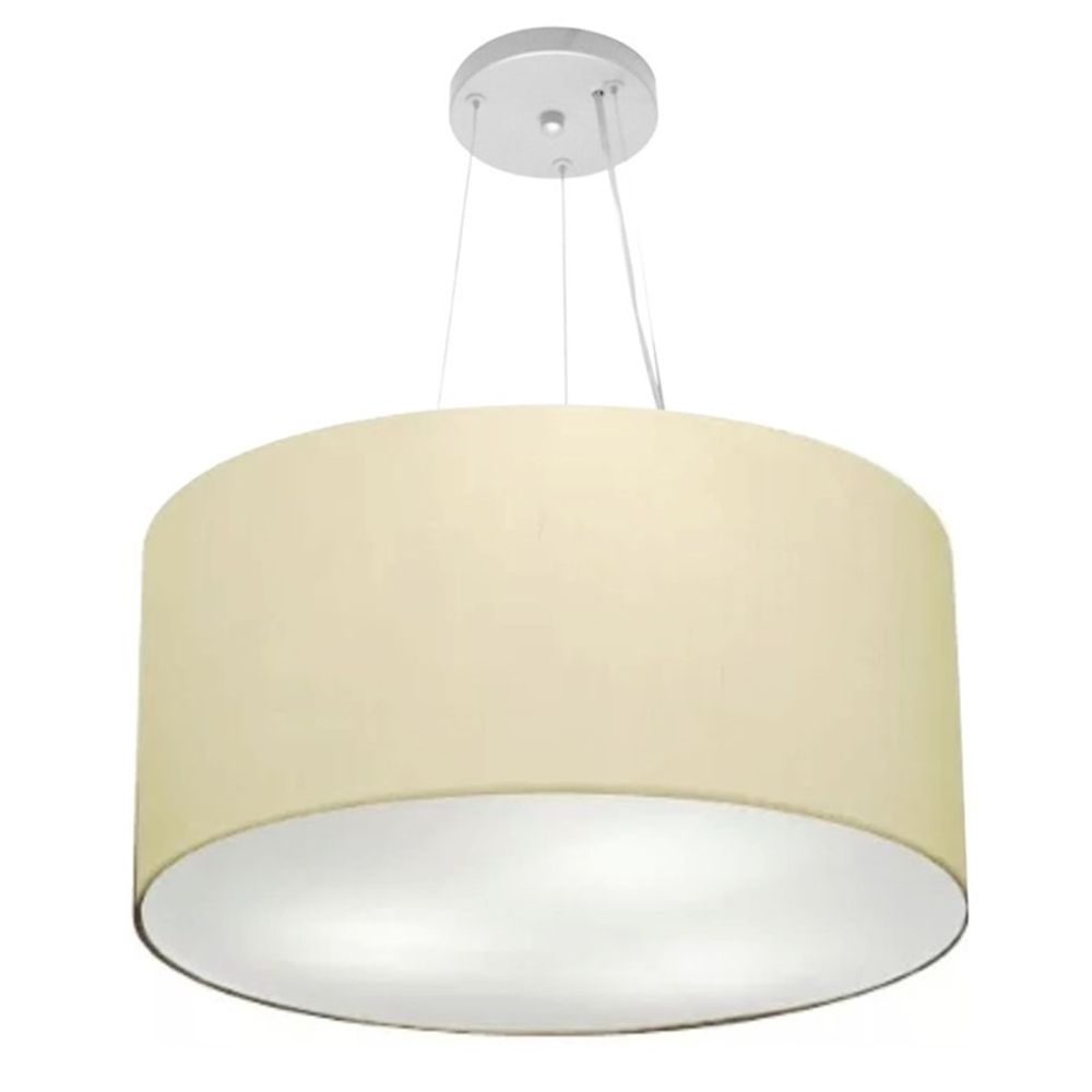 Pendente Cilíndrico Md-4191 Cúpula em Tecido 55x25cm Algodão Crú - Bivolt Pendente Cilíndrico Md-4191 Cúpula em Tecido 55x25cm Algodão Crú - Bivolt