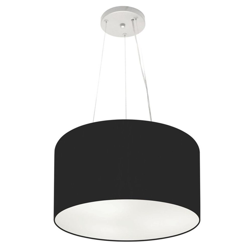 Pendente Cilíndrico Md-4009 Cúpula em Tecido 40x21cm Preto - Bivolt Pendente Cilíndrico Md-4009 Cúpula em Tecido 40x21cm Preto - Bivolt