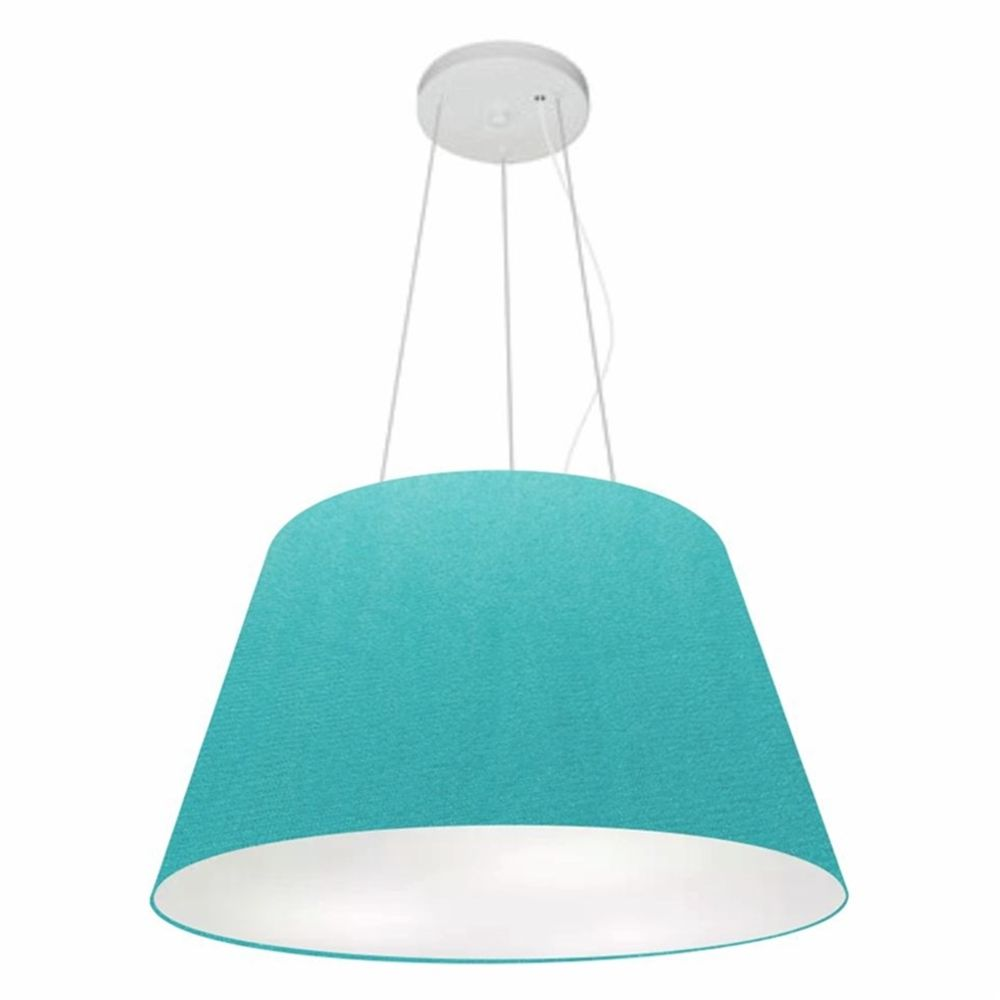 Pendente Cone Md-4141 Cúpula em Tecido 30-50x35cm Azul Turquesa - Bivolt Pendente Cone Md-4141 Cúpula em Tecido 30-50x35cm Azul Turquesa - Bivolt