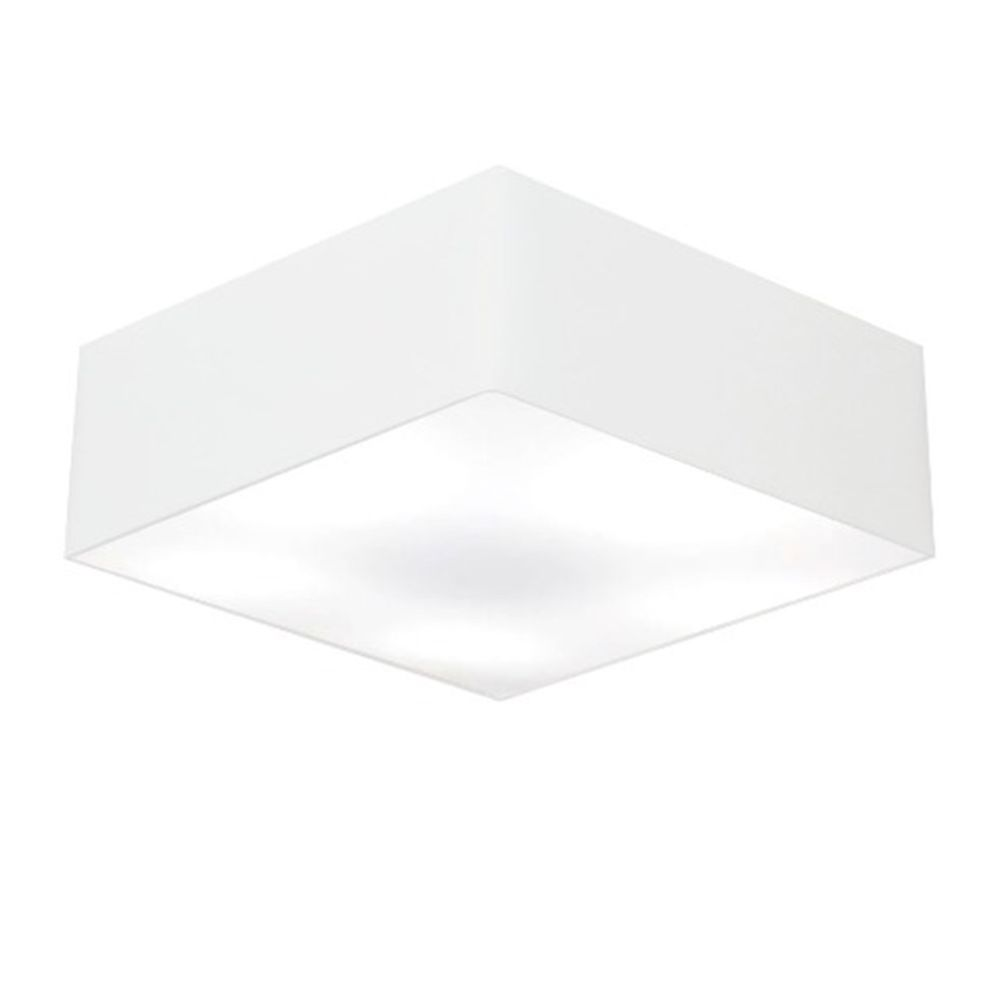 Plafon Quadrado Md-3051 Cúpula em Tecido 15/45x45cm Branco - Bivolt Plafon Quadrado Md-3051 Cúpula em Tecido 15/45x45cm Branco - Bivolt