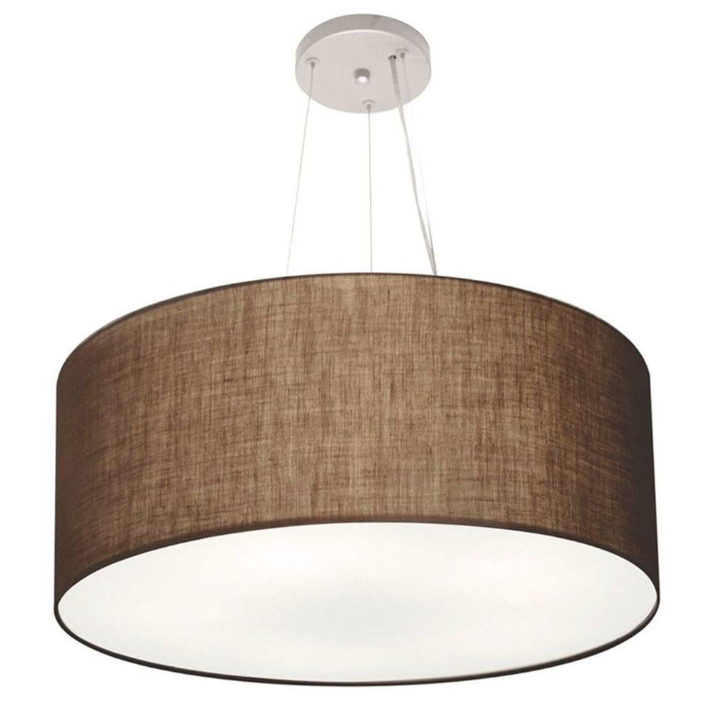 Pendente Cilíndrico Md-4074 Cúpula em Tecido 60x30cm Café - Bivolt Pendente Cilíndrico Md-4074 Cúpula em Tecido 60x30cm Café - Bivolt