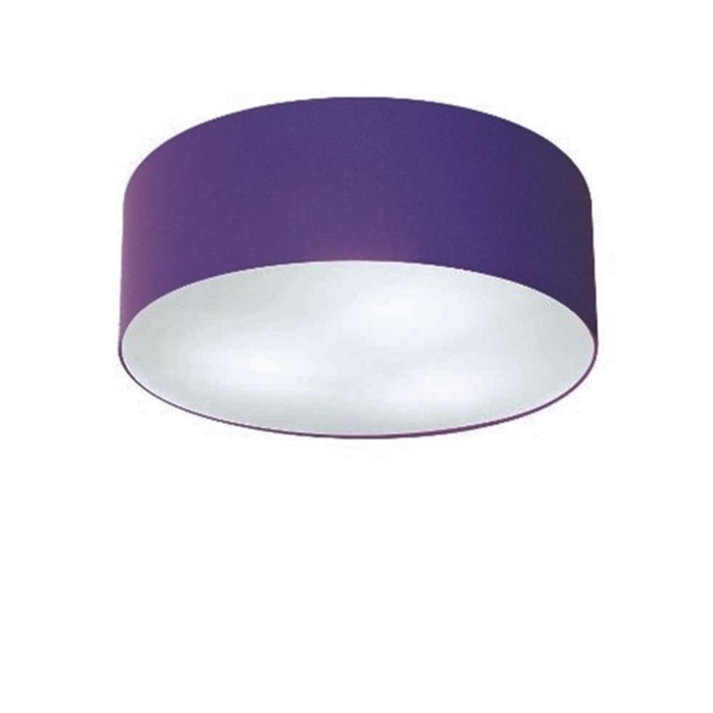Plafon Cilíndrico Md-3005 Cúpula em Tecido 40x12cm Roxo - Bivolt Plafon Cilíndrico Md-3005 Cúpula em Tecido 40x12cm Roxo - Bivolt