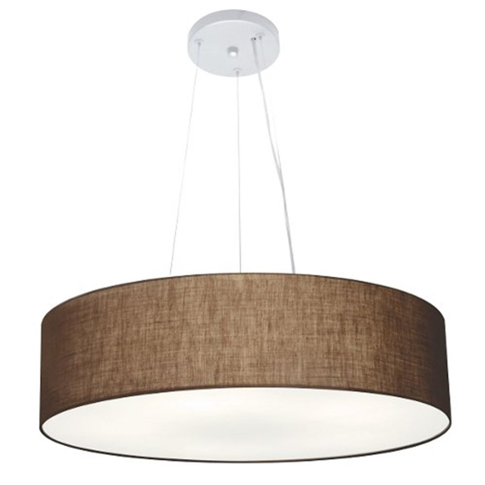 Pendente Cilíndrico Md-4136 Cúpula em Tecido 80x15cm Café - Bivolt Pendente Cilíndrico Md-4136 Cúpula em Tecido 80x15cm Café - Bivolt