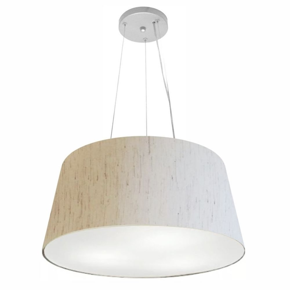 Pendente Cone Md-4048 Cúpula em Tecido 21-50x40cm Linho Bege - Bivolt Pendente Cone Md-4048 Cúpula em Tecido 21-50x40cm Linho Bege - Bivolt