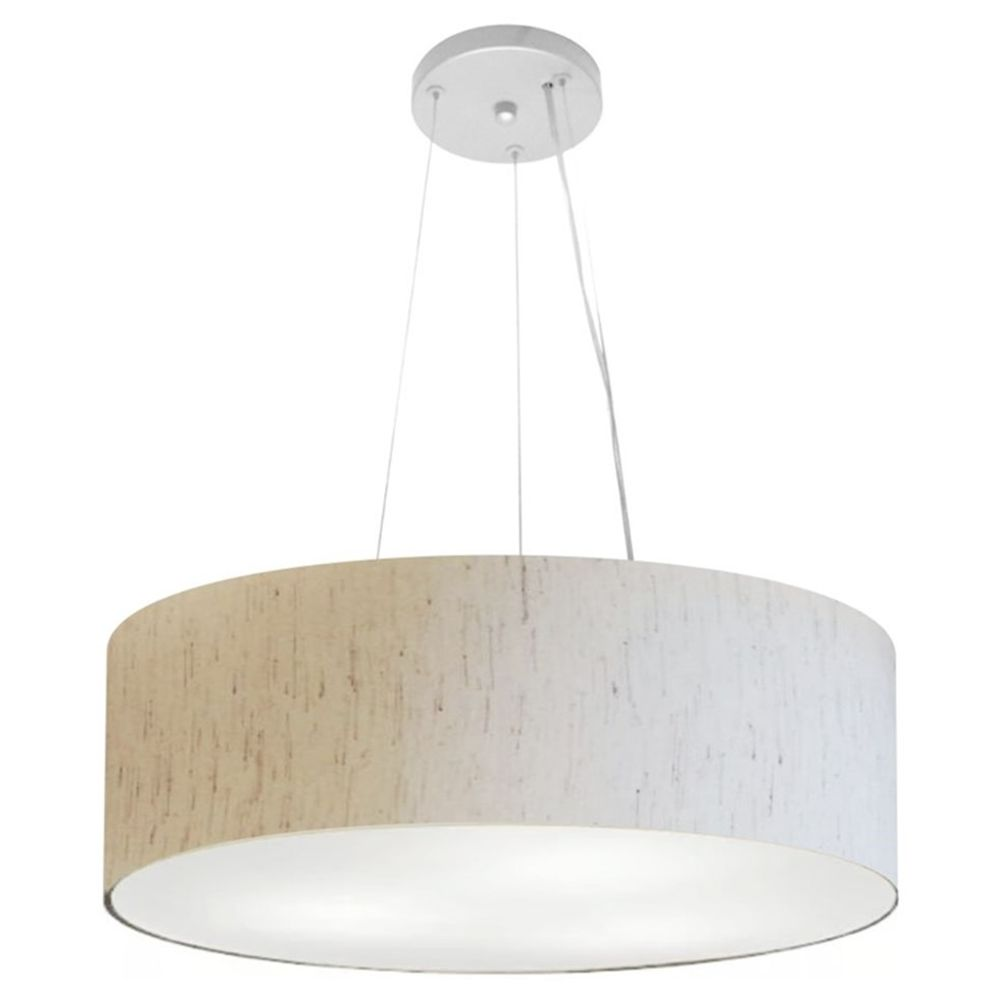 Pendente Cilíndrico Md-4134 Cúpula em Tecido 50x15cm Linho Bege - Bivolt Pendente Cilíndrico Md-4134 Cúpula em Tecido 50x15cm Linho Bege - Bivolt