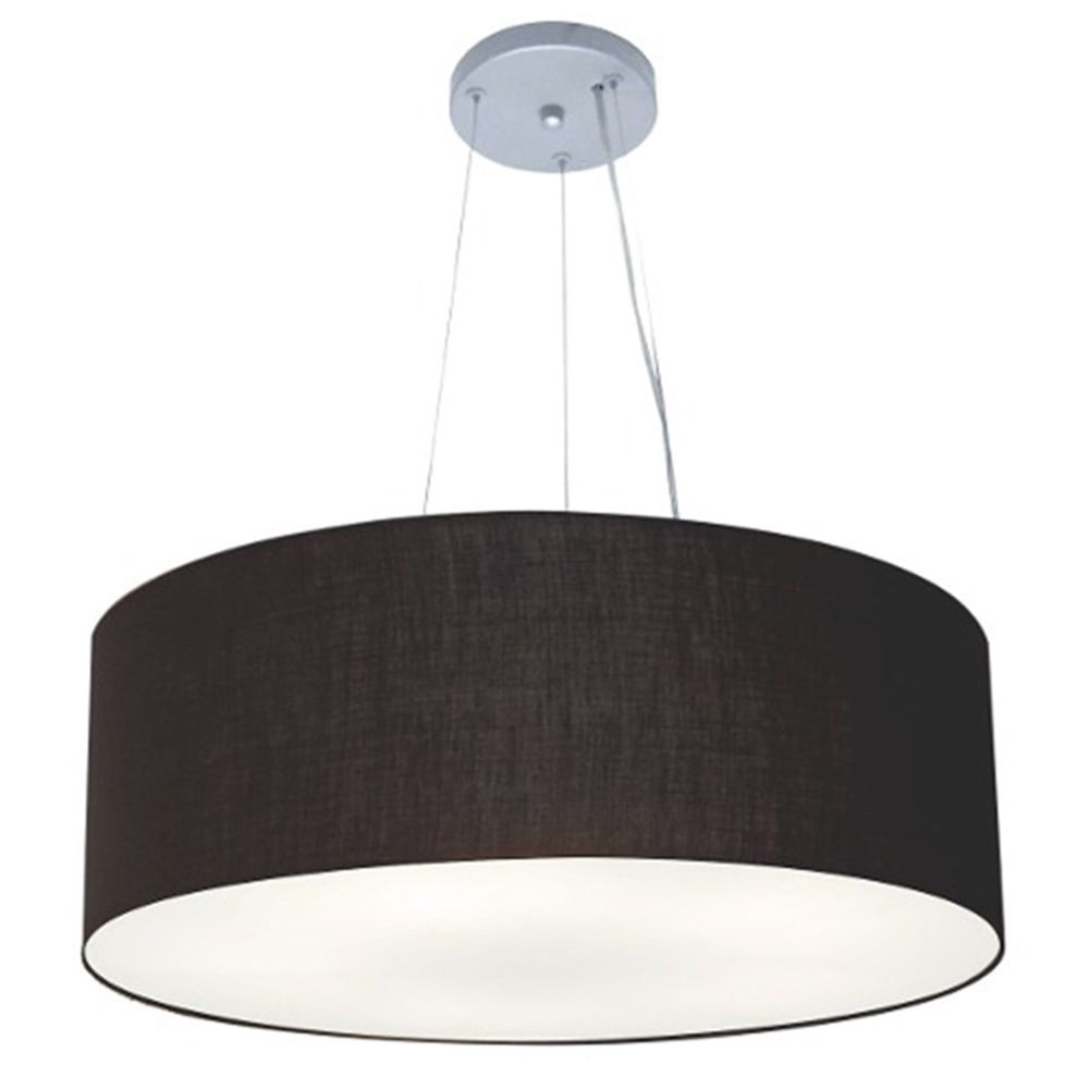 Pendente Cilíndrico Md-4070 Cúpula em Tecido 80x30cm Preto - Bivolt Pendente Cilíndrico Md-4070 Cúpula em Tecido 80x30cm Preto - Bivolt
