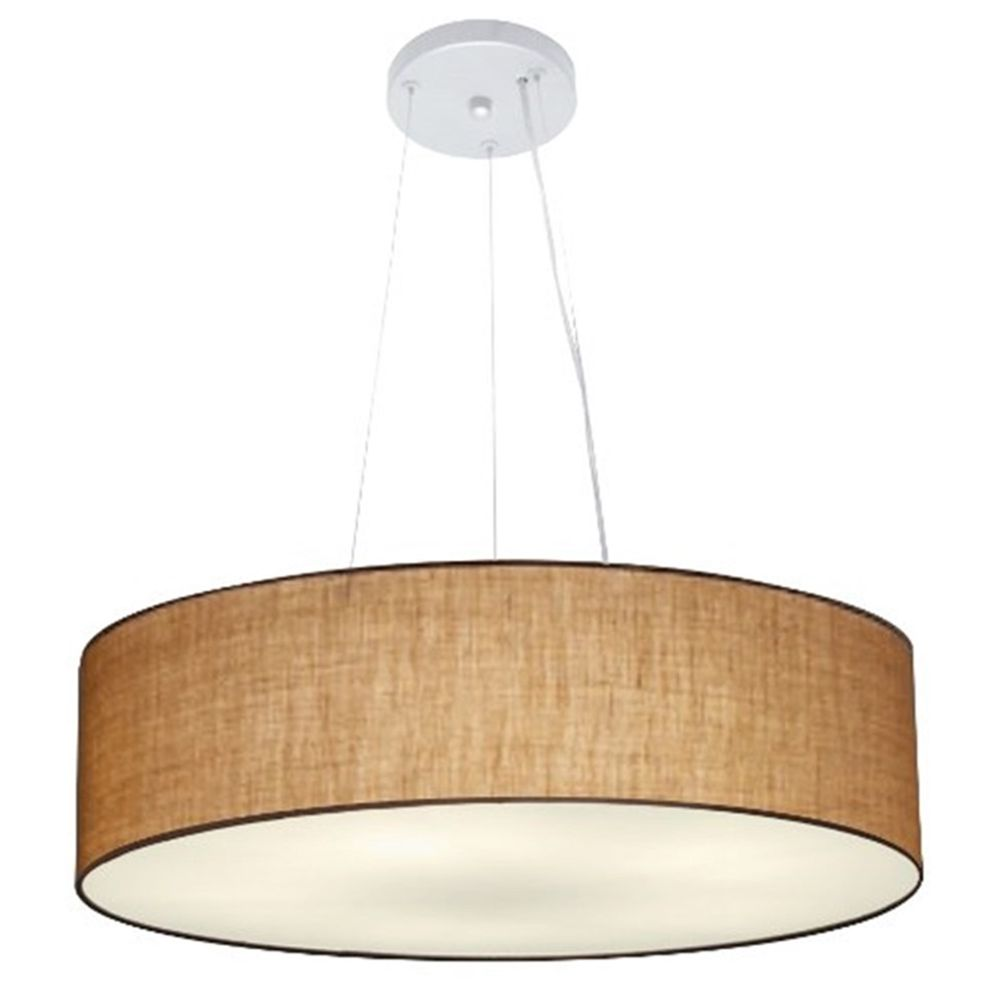 Pendente Cilíndrico Md-4136 Cúpula em Tecido 80x15cm Palha - Bivolt Pendente Cilíndrico Md-4136 Cúpula em Tecido 80x15cm Palha - Bivolt