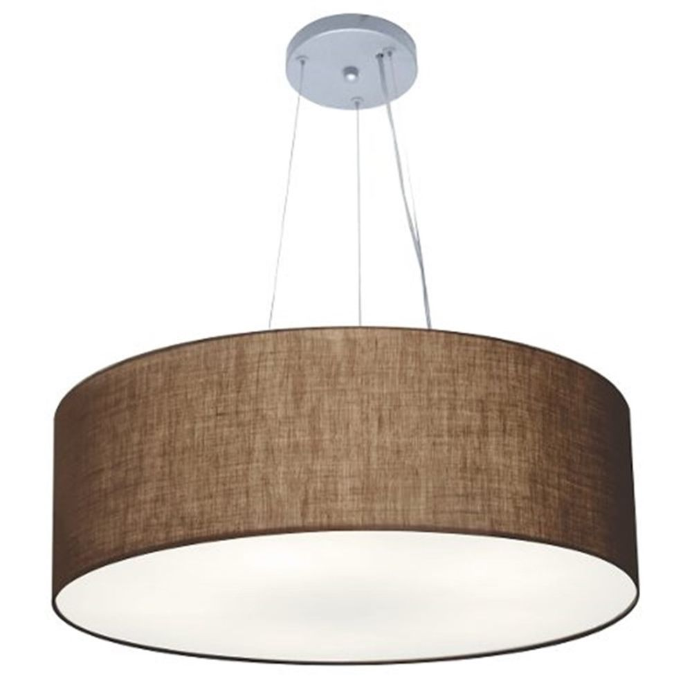 Pendente Cilíndrico Md-4070 Cúpula em Tecido 80x30cm Café - Bivolt Pendente Cilíndrico Md-4070 Cúpula em Tecido 80x30cm Café - Bivolt