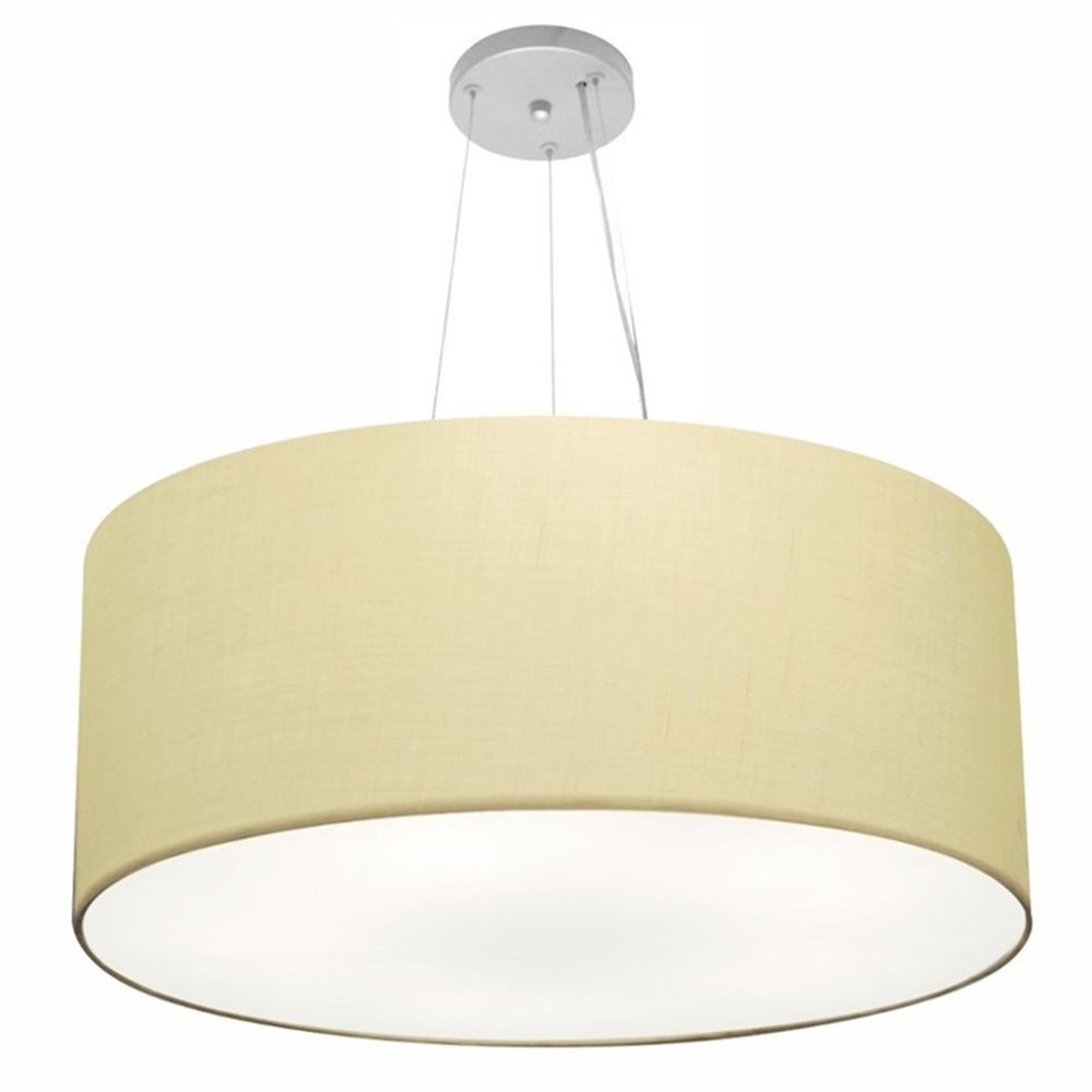 Pendente Cilíndrico Md-4150 Cúpula em Tecido 70x21cm Algodão Crú - Bivolt Pendente Cilíndrico Md-4150 Cúpula em Tecido 70x21cm Algodão Crú - Bivolt