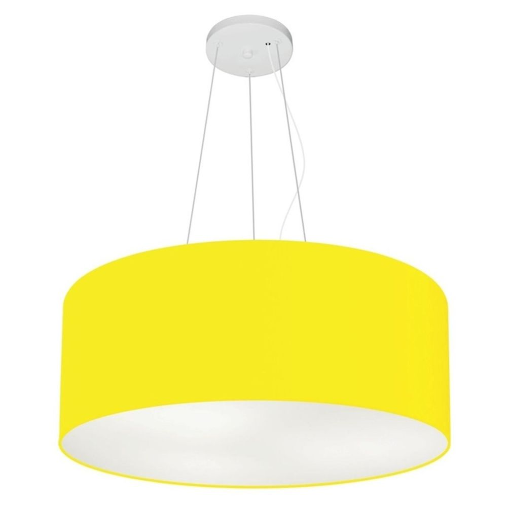 Pendente Cilíndrico Md-4047 Cúpula em Tecido 50x21cm Amarelo - Bivolt Pendente Cilíndrico Md-4047 Cúpula em Tecido 50x21cm Amarelo - Bivolt