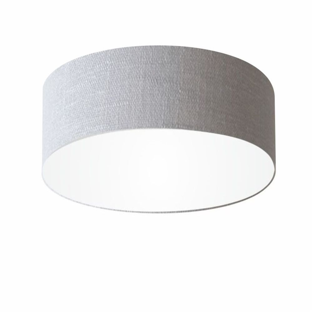 Plafon Cilíndrico Md-3014 Cúpula em Tecido 50x15cm Rústico Cinza - Bivolt Plafon Cilíndrico Md-3014 Cúpula em Tecido 50x15cm Rústico Cinza - Bivolt