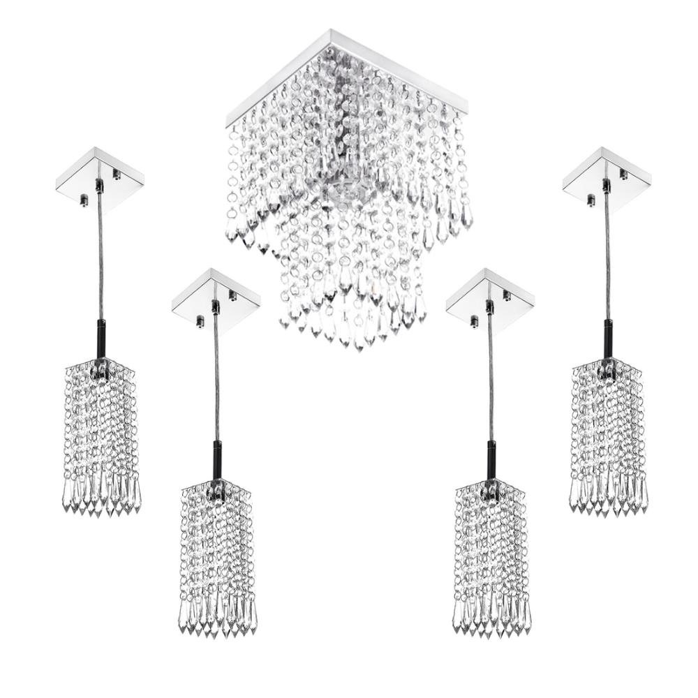 Kit 4 Pendentes Clearcrillic Quad. + Marrycrilic Cristal Acr Kit 4 Pendentes Clearcrillic Quad. + Marrycrilic Cristal Acr