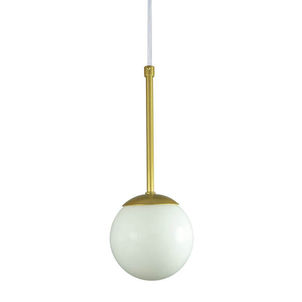 Pendente Globo Esfera de Vidro 12cm - OURO - Vidro Branco Pendente Globo Esfera de Vidro 12cm - OURO - Vidro Branco