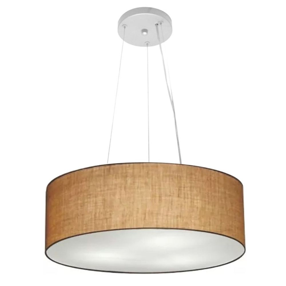 Pendente Cilíndrico Md-4184 Cúpula em Tecido 45x15cm Palha - Bivolt Pendente Cilíndrico Md-4184 Cúpula em Tecido 45x15cm Palha - Bivolt
