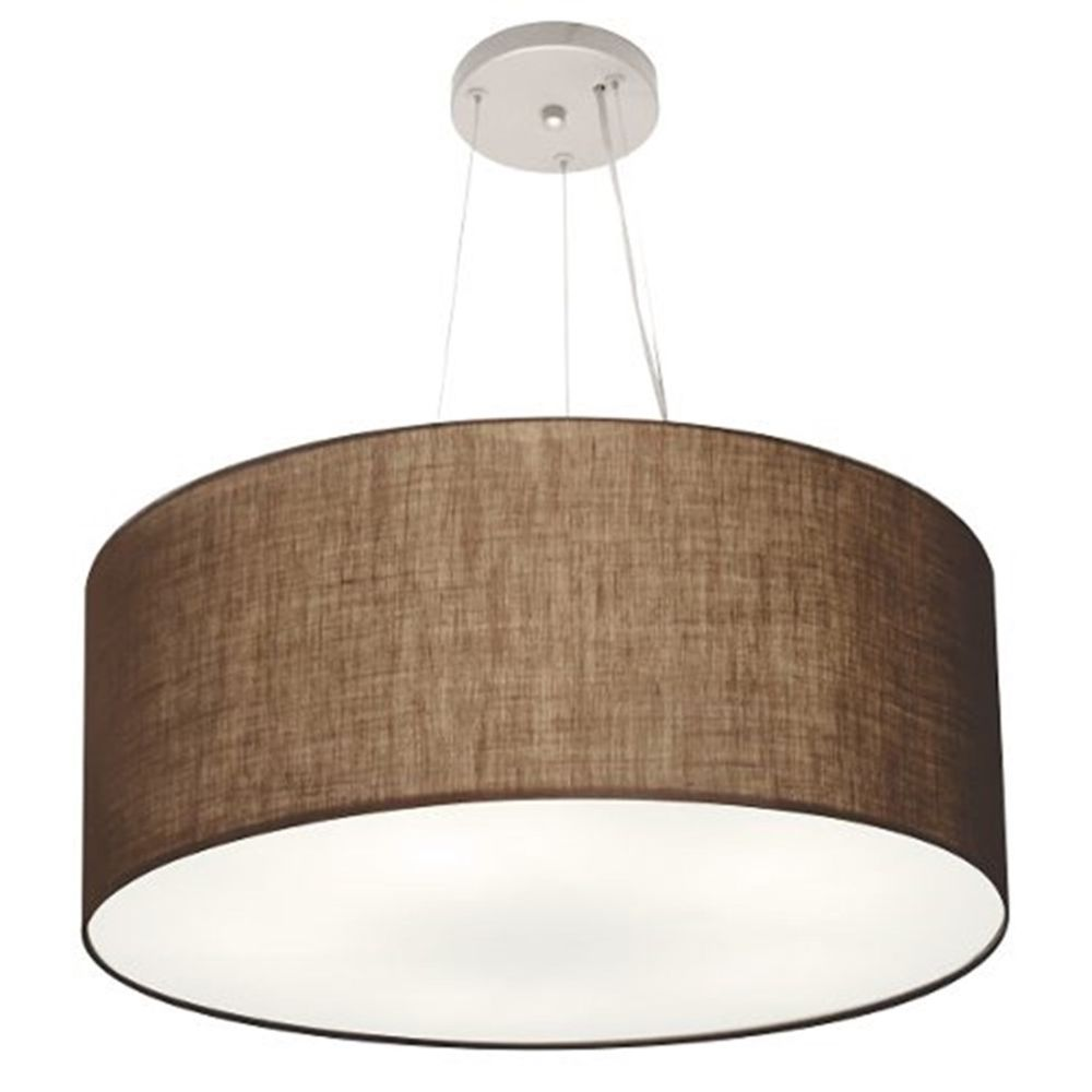 Pendente Cilíndrico Md-4135 Cúpula em Tecido 70x30cm Café - Bivolt Pendente Cilíndrico Md-4135 Cúpula em Tecido 70x30cm Café - Bivolt