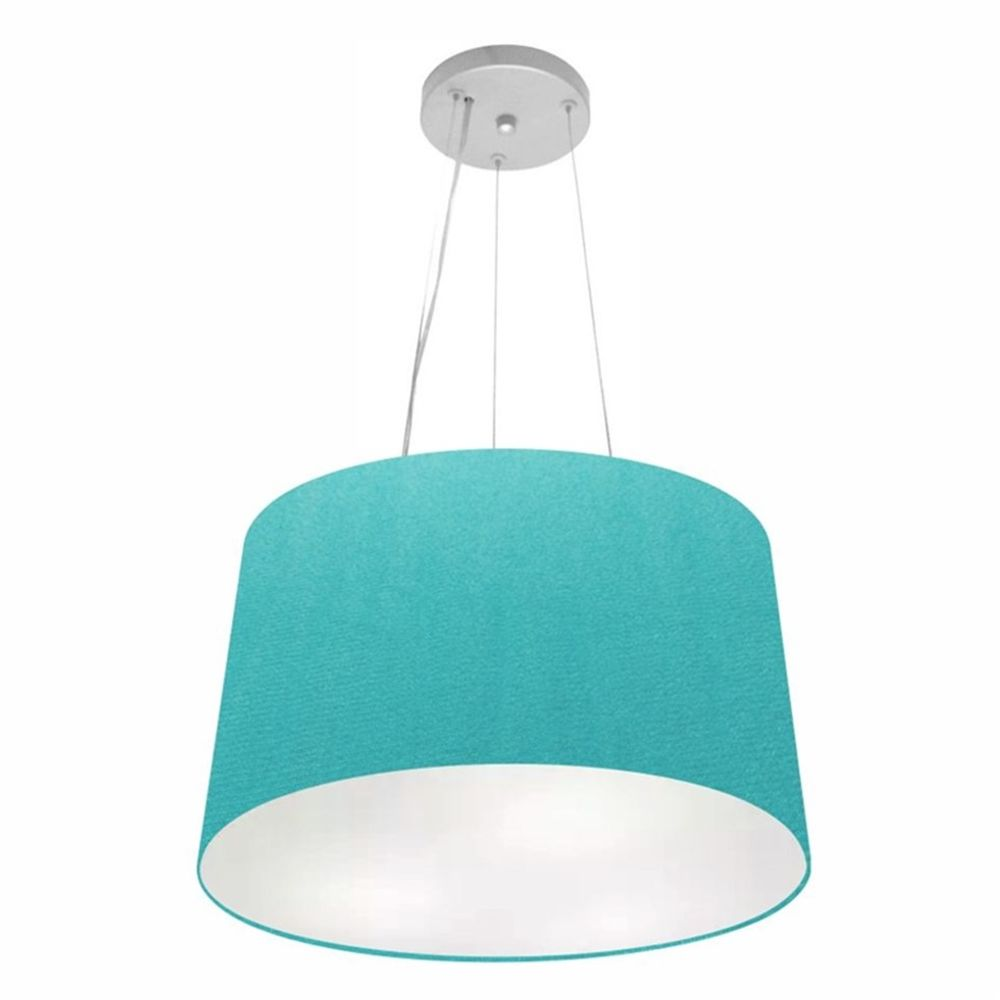 Pendente Cone Md-4153 Cúpula em Tecido 30-45x40cm Azul Turquesa - Bivolt Pendente Cone Md-4153 Cúpula em Tecido 30-45x40cm Azul Turquesa - Bivolt