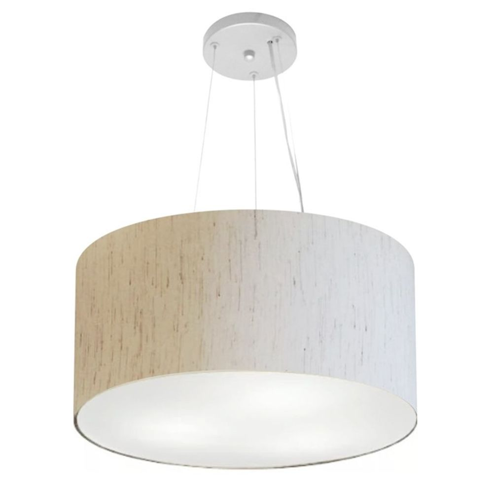 Pendente Cilíndrico Md-4185 Cúpula em Tecido 45x21cm Linho Bege - Bivolt Pendente Cilíndrico Md-4185 Cúpula em Tecido 45x21cm Linho Bege - Bivolt