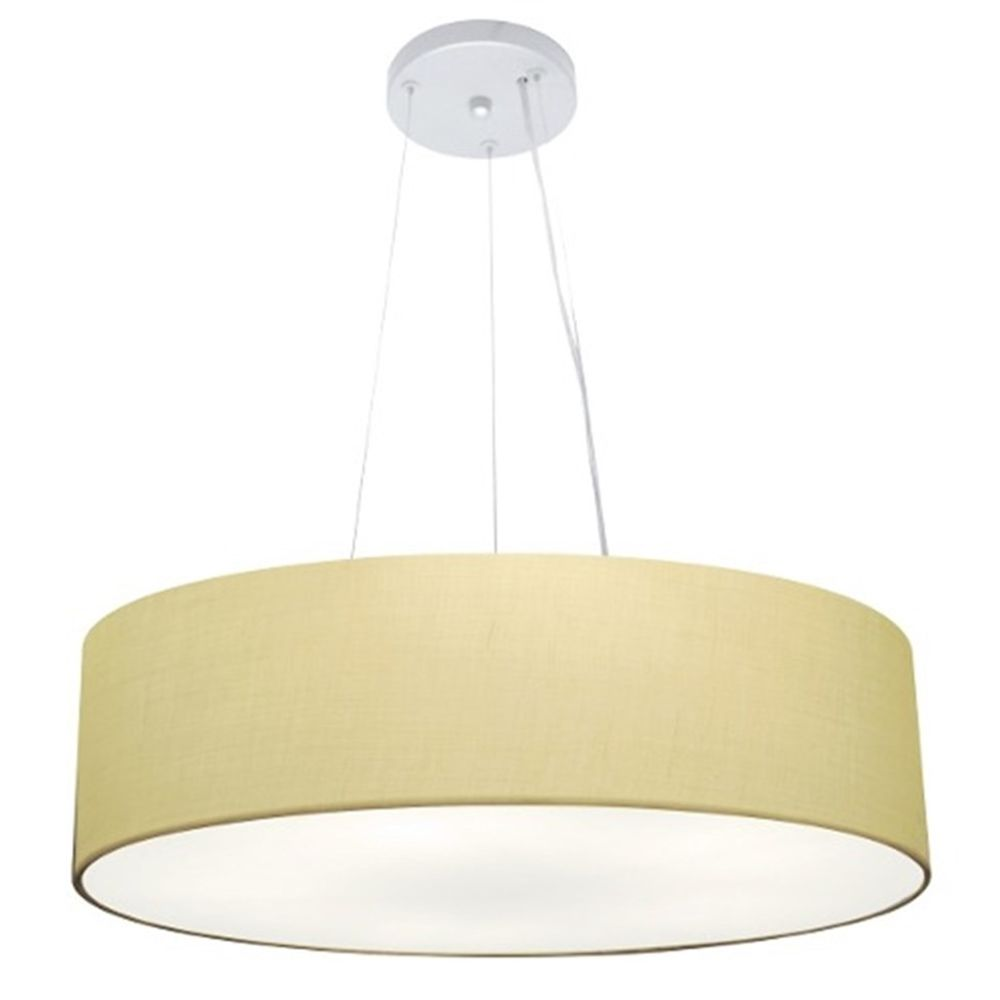 Pendente Cilíndrico Md-4136 Cúpula em Tecido 80x15cm Algodão Crú - Bivolt Pendente Cilíndrico Md-4136 Cúpula em Tecido 80x15cm Algodão Crú - Bivolt