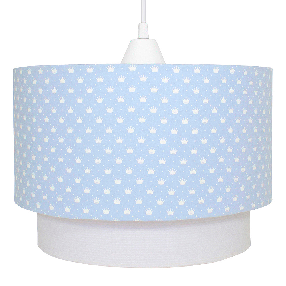 Lustre Tubular Duplo Coroa Azul Quarto Bebê Infantil Menino