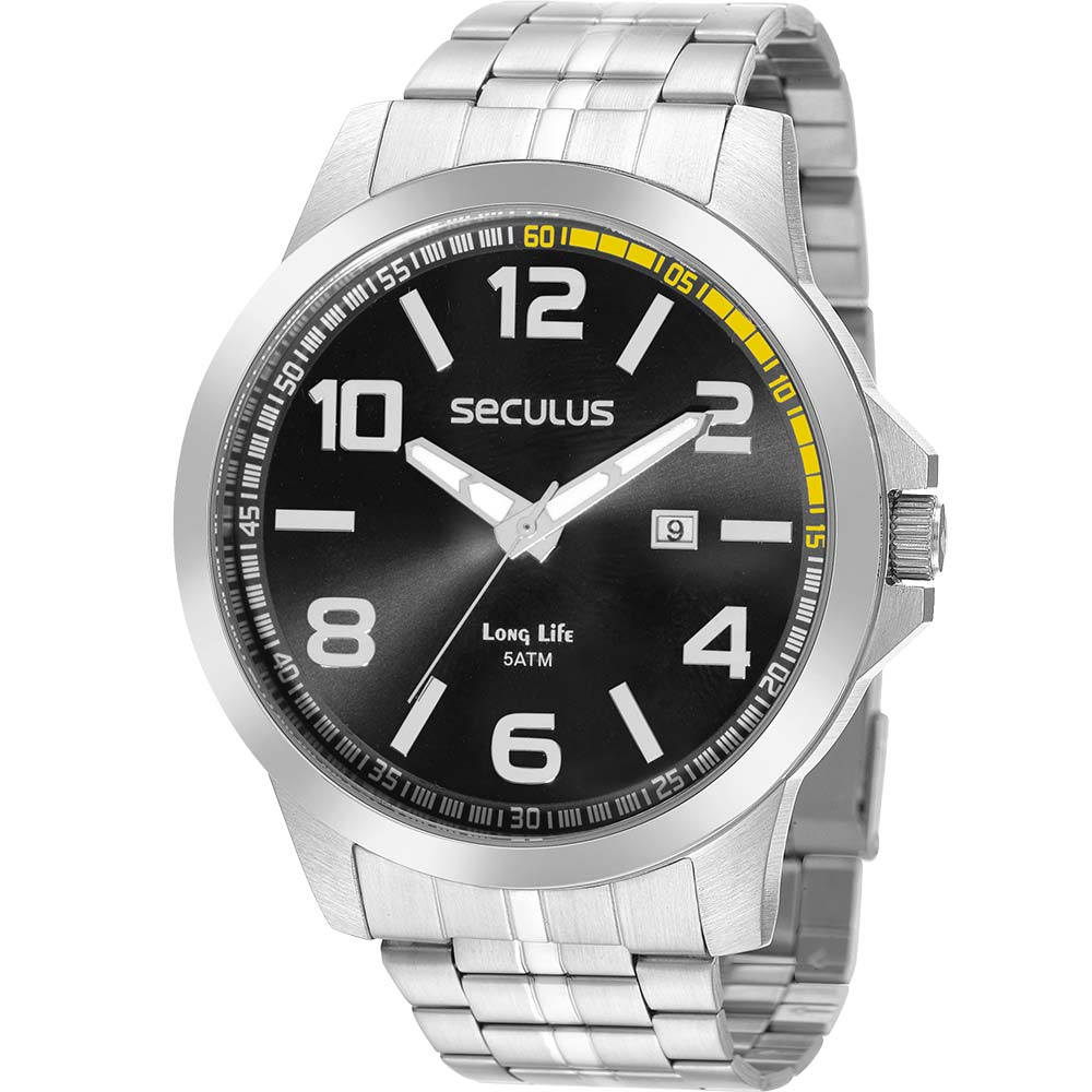 Relógio Seculus Masculino Long Life 44083G0SVNA1 Relógio Seculus Masculino Long Life 44083G0SVNA1