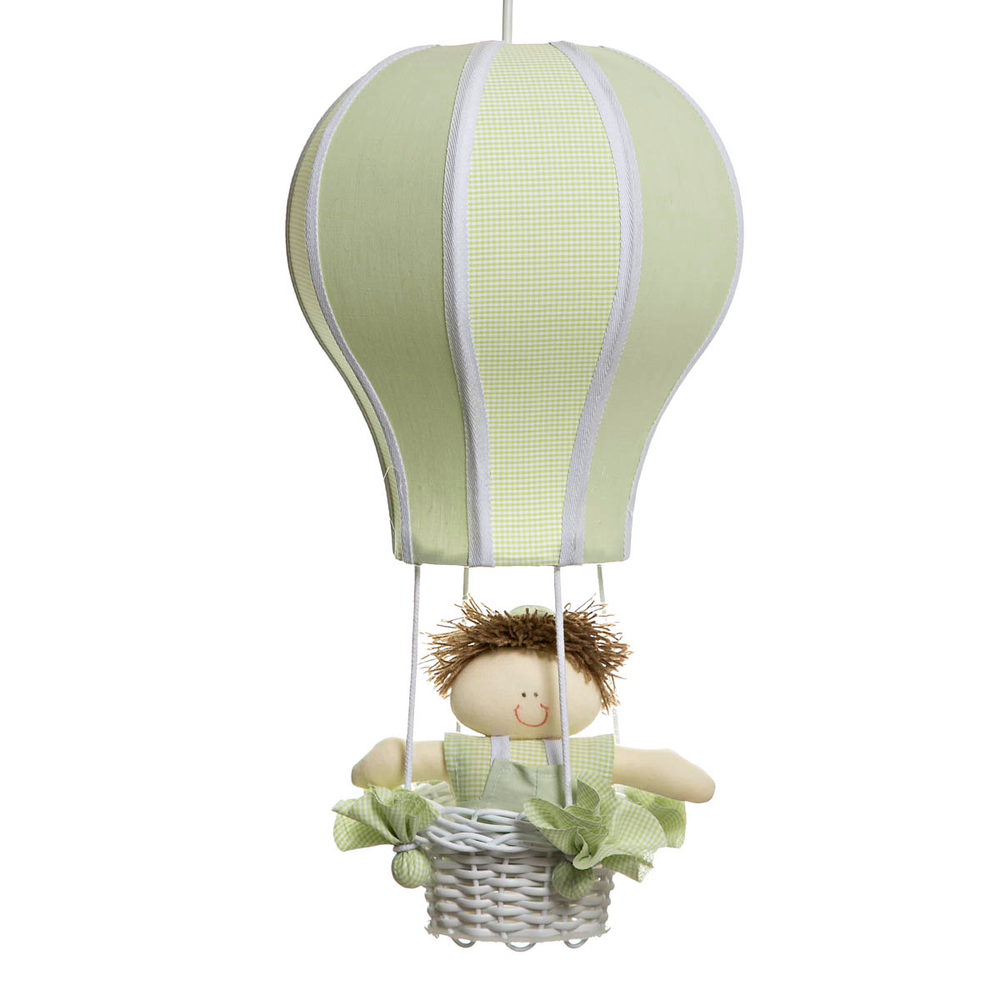 Lustre Balão Cintura Verde Quarto Bebê Infantil Menino