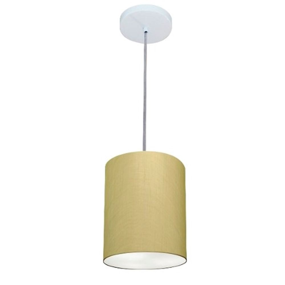 Pendente Cilíndrico Md-4012 Cúpula em Tecido 18x25cm Algodão Crú - Bivolt Pendente Cilíndrico Md-4012 Cúpula em Tecido 18x25cm Algodão Crú - Bivolt