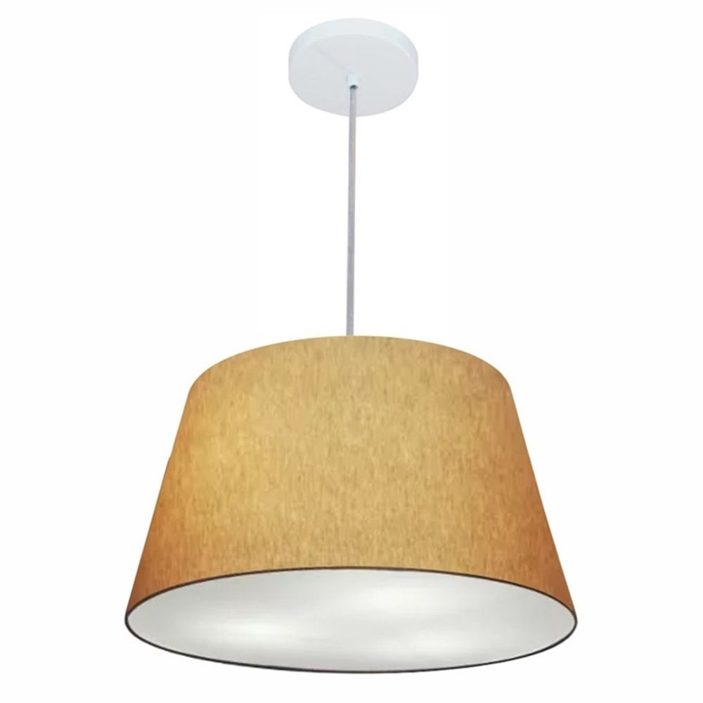 Pendente Cone Md-4021 Cúpula em Tecido 21-40x30cm Palha - Bivolt Pendente Cone Md-4021 Cúpula em Tecido 21-40x30cm Palha - Bivolt