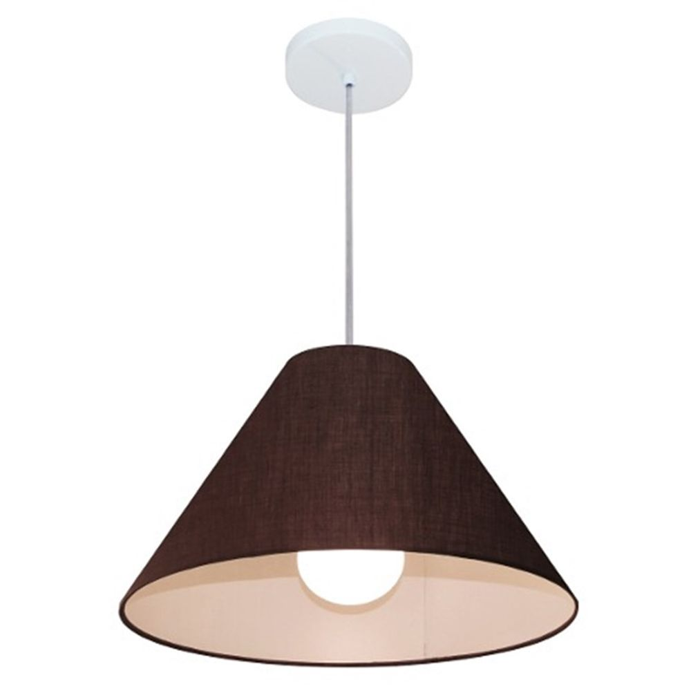 Pendente Cone Md-4078 Cúpula em Tecido 25-40x15cm Café - Bivolt Pendente Cone Md-4078 Cúpula em Tecido 25-40x15cm Café - Bivolt