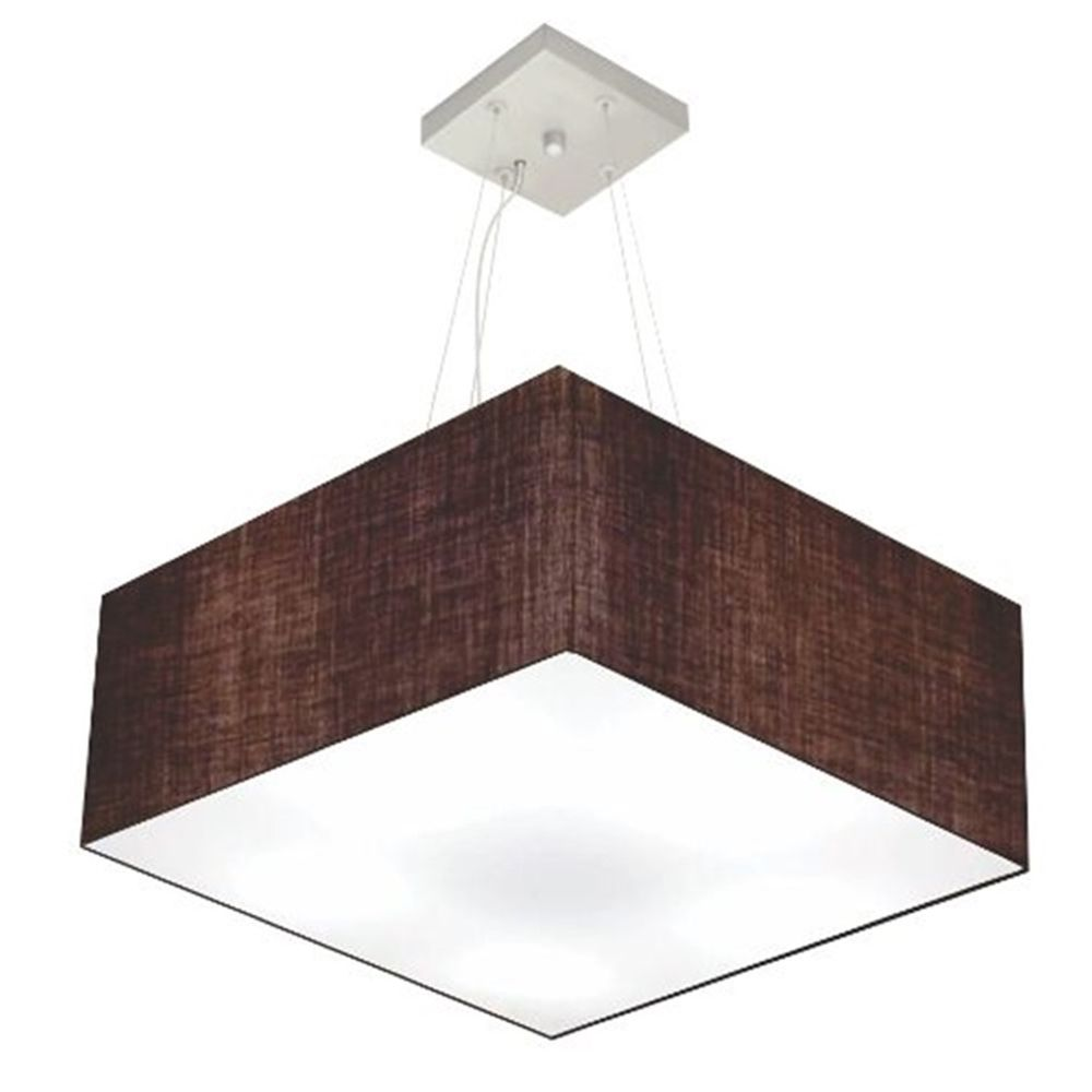 Pendente Quadrado Md-4071 Cúpula em Tecido 30-70x70cm Café - Bivolt Pendente Quadrado Md-4071 Cúpula em Tecido 30-70x70cm Café - Bivolt