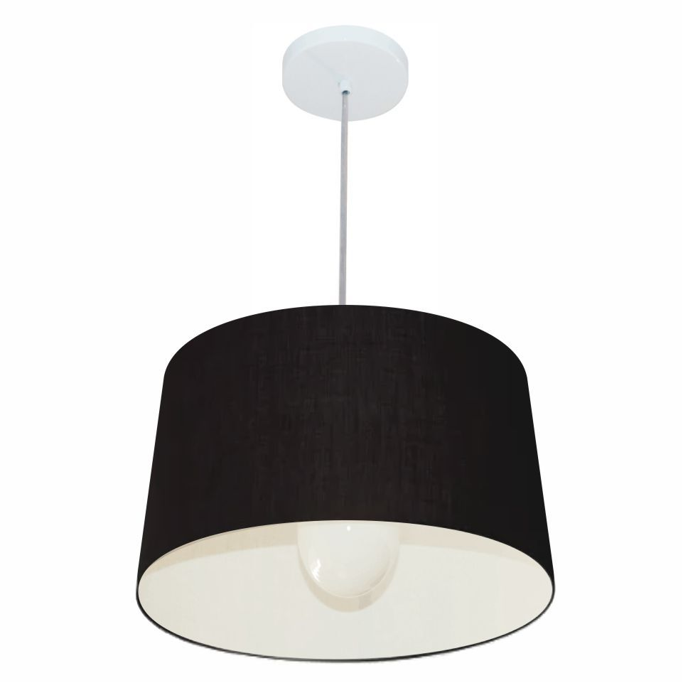 Pendente Cone Md-4241 Cúpula em Tecido 30/45x40cm Preto - Bivolt Pendente Cone Md-4241 Cúpula em Tecido 30/45x40cm Preto - Bivolt