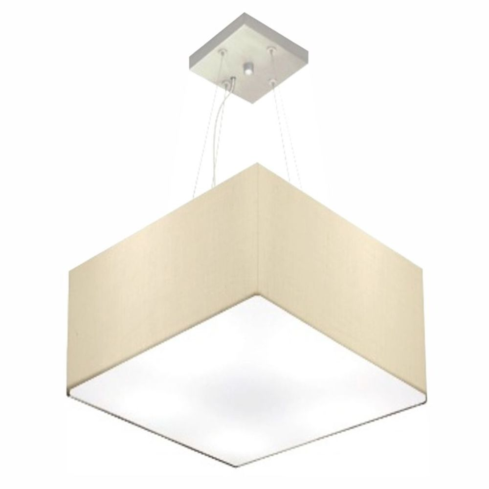 Pendente Quadrado Md-4197 Cúpula em Tecido 25-45x45cm Algodão Crú - Bivolt Pendente Quadrado Md-4197 Cúpula em Tecido 25-45x45cm Algodão Crú - Bivolt