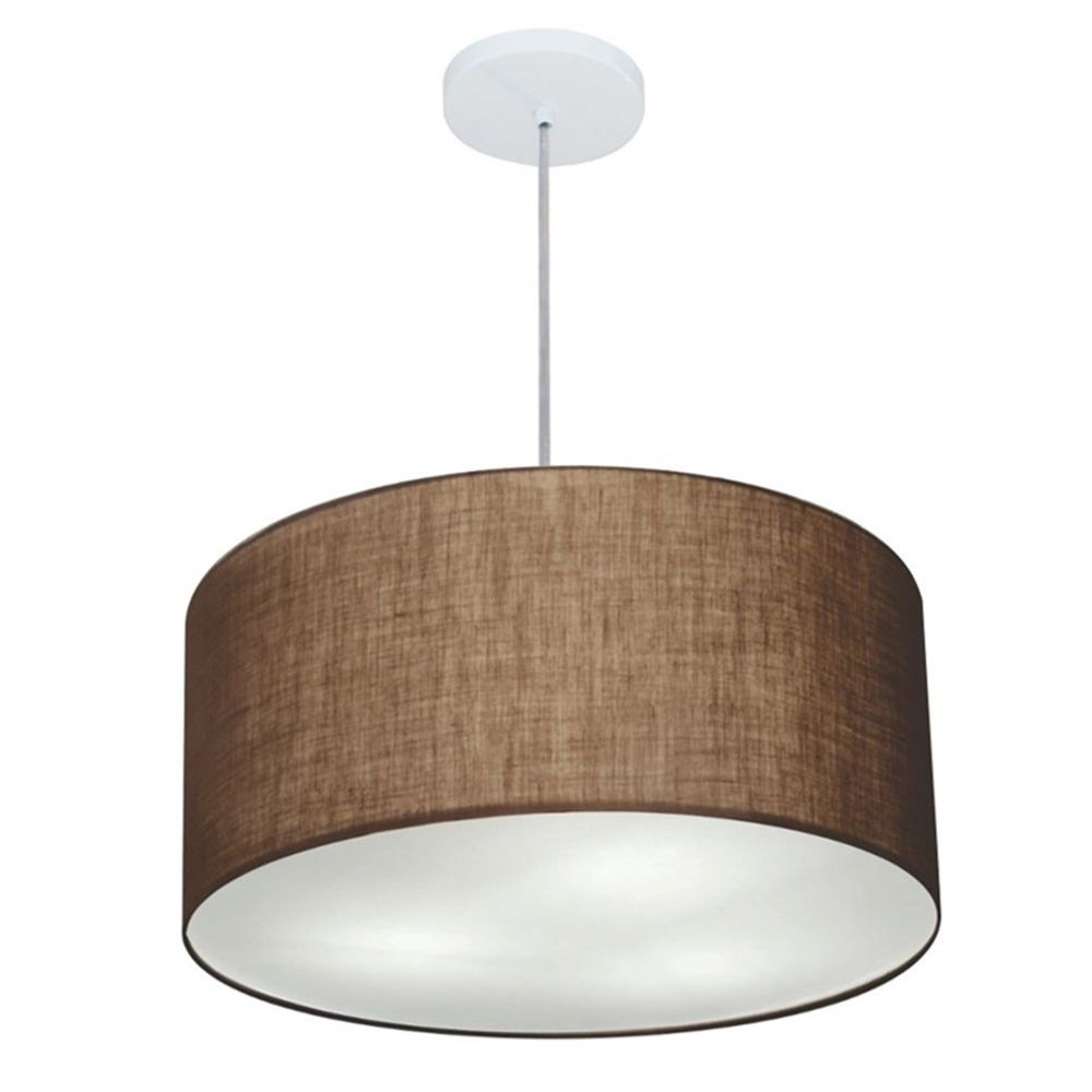 Pendente Cilíndrico Md-4243 Cúpula em Tecido 45x25cm Café - Bivolt Pendente Cilíndrico Md-4243 Cúpula em Tecido 45x25cm Café - Bivolt