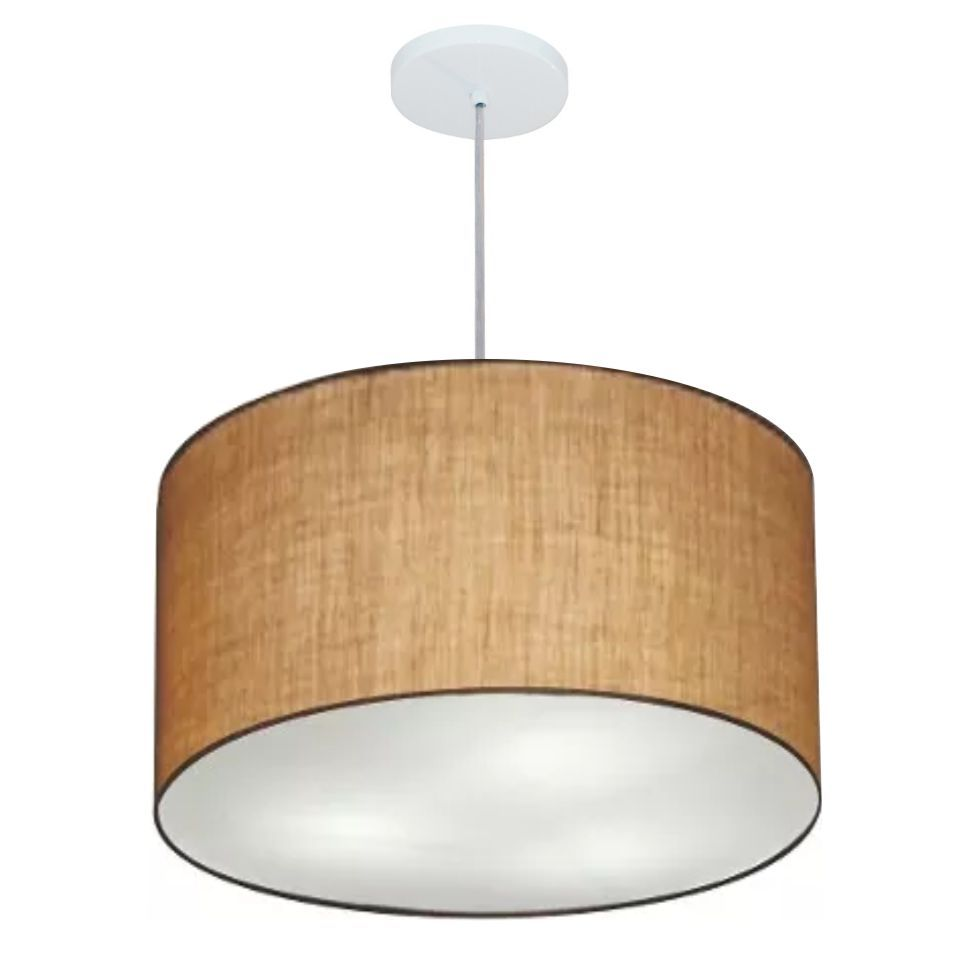 Pendente Cilíndrico Md-4250 Cúpula em Tecido 45x30cm Palha - Bivolt Pendente Cilíndrico Md-4250 Cúpula em Tecido 45x30cm Palha - Bivolt