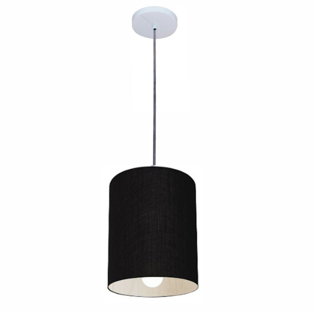 Pendente Cilíndrico Md-4200 Cúpula em Tecido 14x15cm Preto - Bivolt Pendente Cilíndrico Md-4200 Cúpula em Tecido 14x15cm Preto - Bivolt