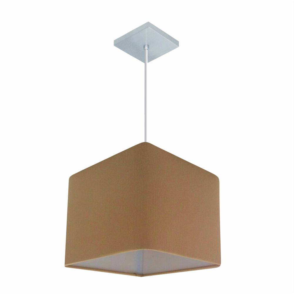 Pendente Quadrado Md-4058 Cúpula em Tecido 21/25x25cm Palha - Bivolt Pendente Quadrado Md-4058 Cúpula em Tecido 21/25x25cm Palha - Bivolt