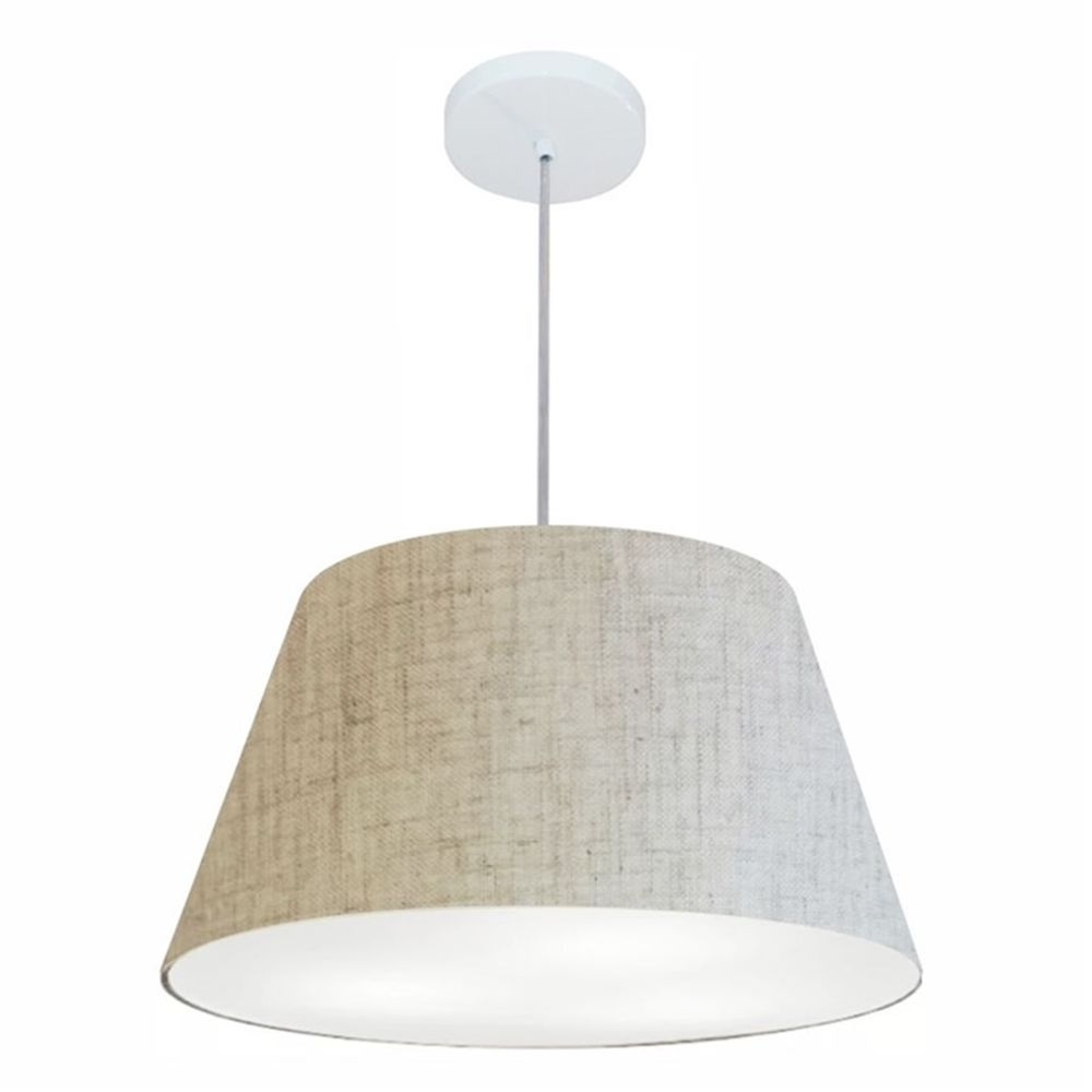 Pendente Cone Md-4248 Cúpula em Tecido 30-50x35cm Rústico Bege - Bivolt Pendente Cone Md-4248 Cúpula em Tecido 30-50x35cm Rústico Bege - Bivolt