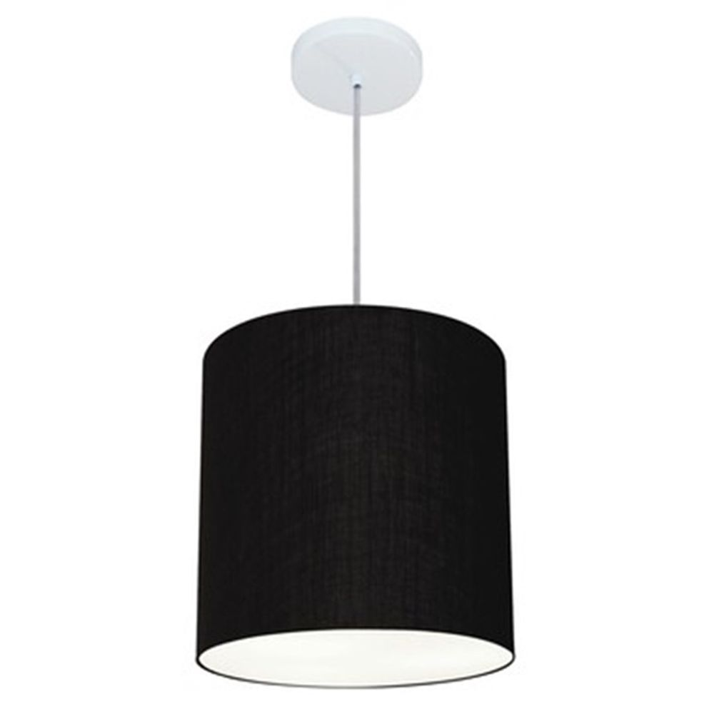 Pendente Cilíndrico Md-4036 Cúpula em Tecido 30x31cm Preto - Bivolt Pendente Cilíndrico Md-4036 Cúpula em Tecido 30x31cm Preto - Bivolt