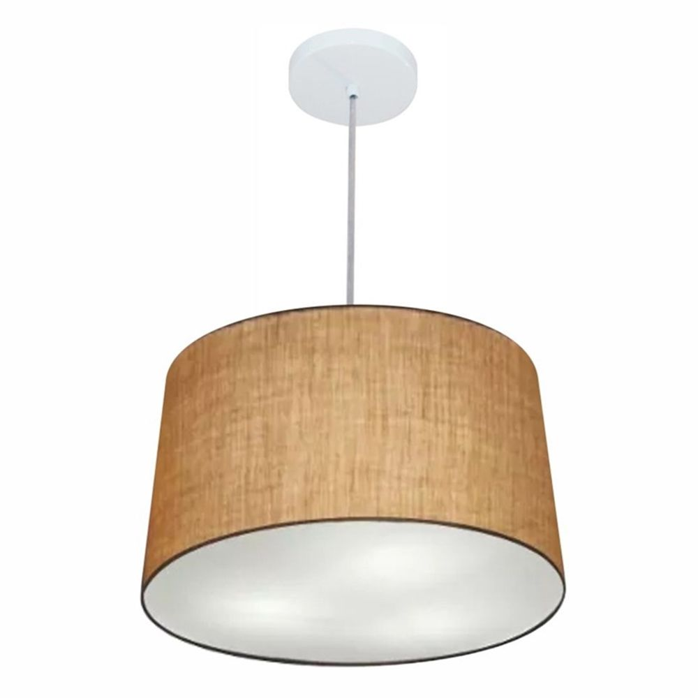 Pendente Cone Md-4156 Cúpula em Tecido 30/45x40cm Palha - Bivolt Pendente Cone Md-4156 Cúpula em Tecido 30/45x40cm Palha - Bivolt