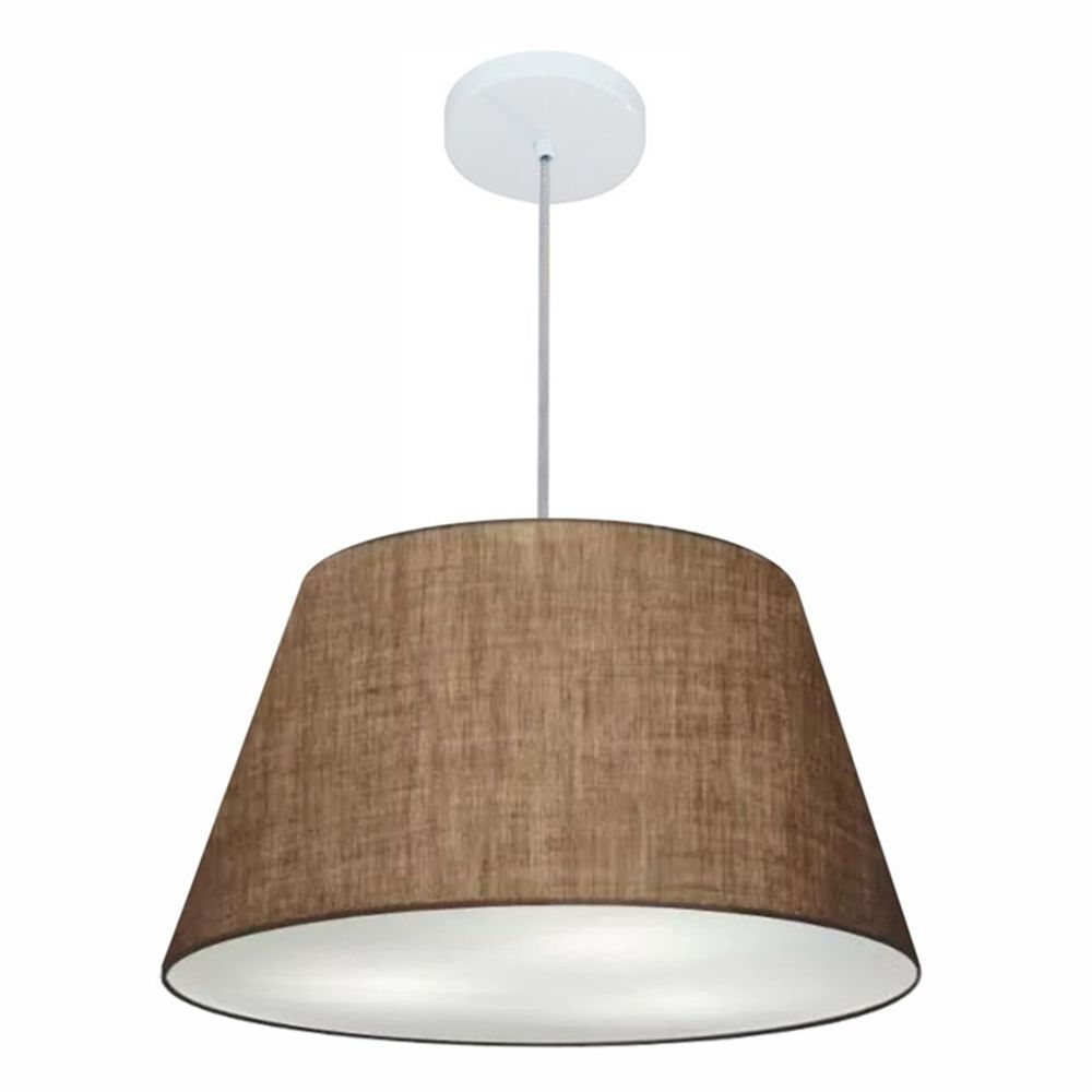 Pendente Cone Md-4249 Cúpula em Tecido 30/50x35cm Café - Bivolt Pendente Cone Md-4249 Cúpula em Tecido 30/50x35cm Café - Bivolt