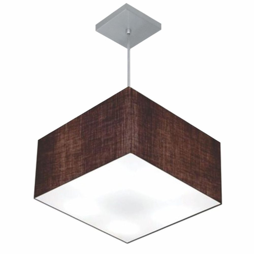 Pendente Quadrado Md-4020 Cúpula em Tecido 21/35x35cm Café - Bivolt Pendente Quadrado Md-4020 Cúpula em Tecido 21/35x35cm Café - Bivolt